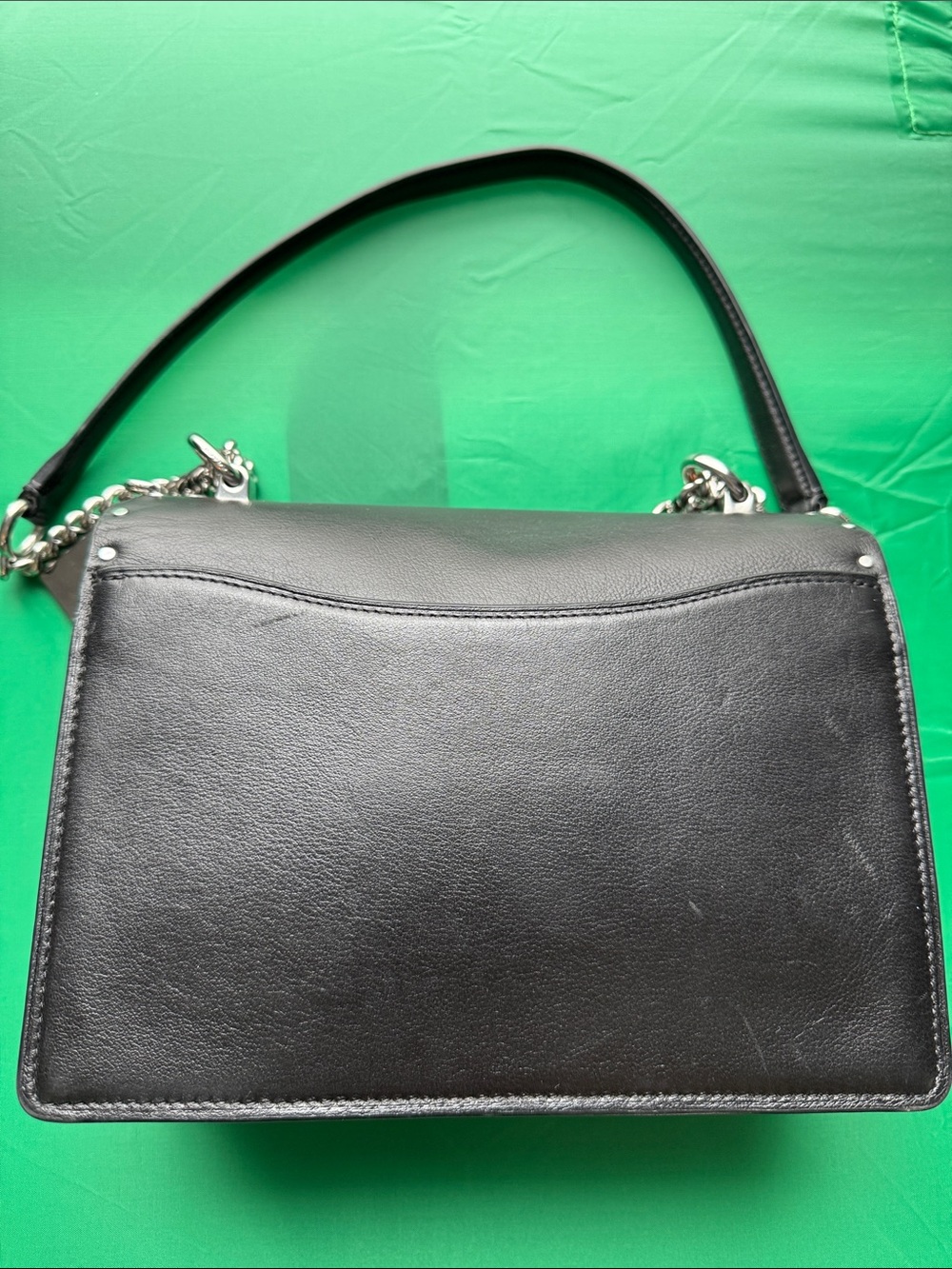 🖤Coach Black Leather 🖤& Signature Canvas Crossbody with Silver Studs - Picture 5 of 17